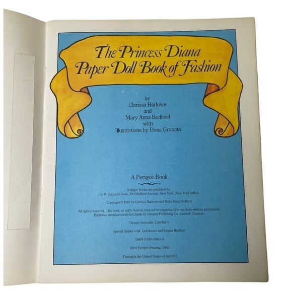 NWT Vintage 1982 The Princess Diana Paper Doll Book Of Fashion - Picture 2 of 13